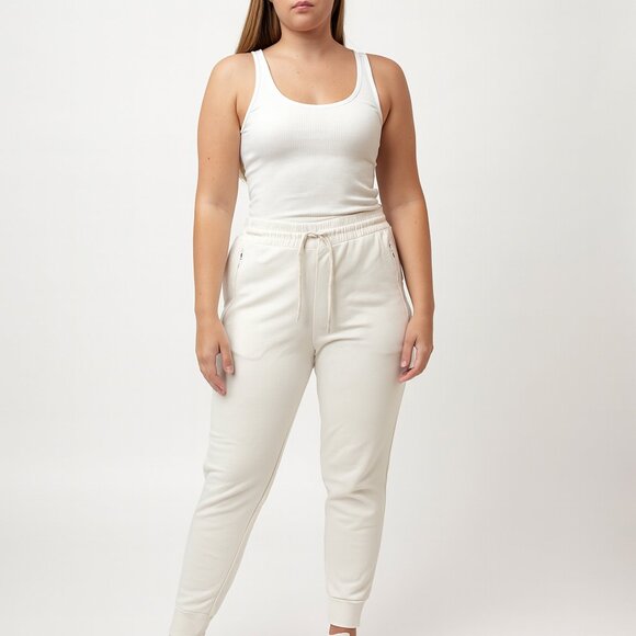 Old Navy Pants - Old Navy Active Dynamic Fleece High Rise Jogger Cream Off White Size Large